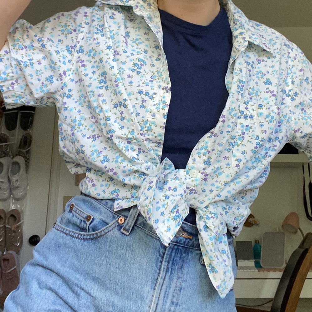 vintage floral button up (route 66)